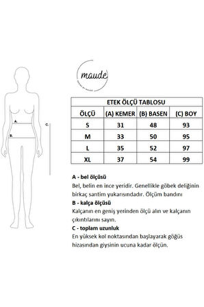 Kadın Bej Floş Viskon Saten Kemeri Lastikli Fermuarlı Maxi Boy A Line Etek