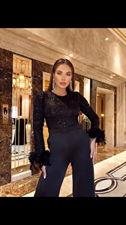 stegua tulum dantel tüy detaylı 