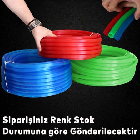 Badem10 Bahçe Çeşme Su Hortumu İç Çap 1/2 Naturel Silikonlu Sulama Araç Yıkama Hortum 20 Metre