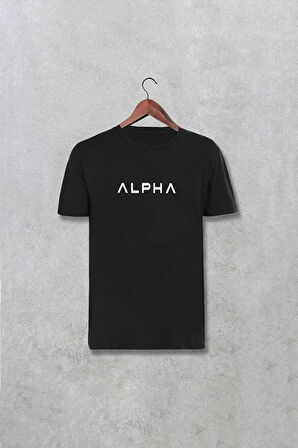 Unisex Alpha Baskılı Tasarım Tshirt