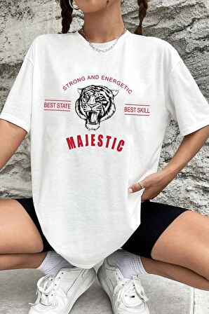 Unisex Majestic Baskılı Tasarım Tshirt