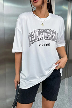 Unisex California West Coast Baskılı Tasarım Tshirt