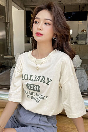 Unisex Holiday Baskılı Tasarım Tshirt