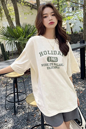 Unisex Holiday Baskılı Tasarım Tshirt