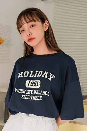 Unisex Holiday Baskılı Tasarım Tshirt