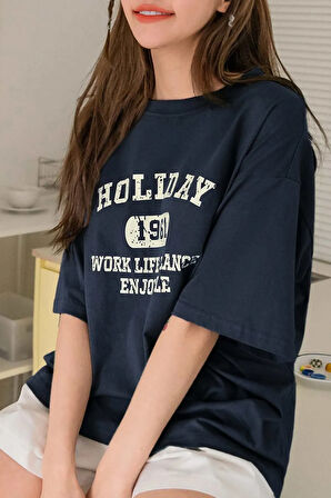 Unisex Holiday Baskılı Tasarım Tshirt