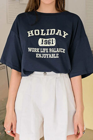 Unisex Holiday Baskılı Tasarım Tshirt