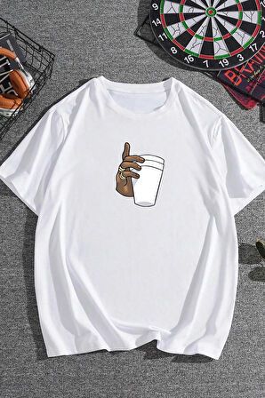 Unisex Tupac Coffee Baskılı Tasarım T-shirt