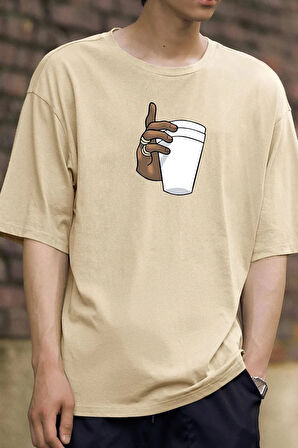 Unisex Tupac Coffee Baskılı Tasarım T-shirt