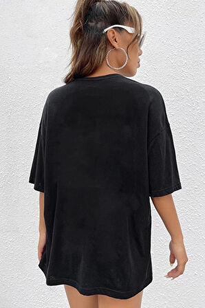 Unisex Minimal Line Drawing Baskılı Kısa Kol T-shirt