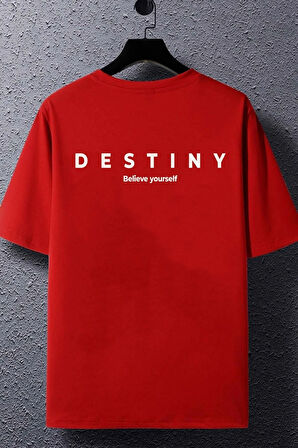 Unisex Destiny Baskılı Kısa Kol T-shirt