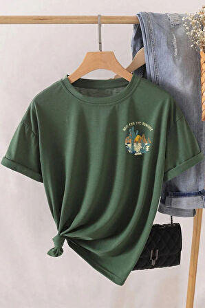 Unisex Pamuklu Arizona Ön Ve Arka Baskılı Tasarım T-shirt
