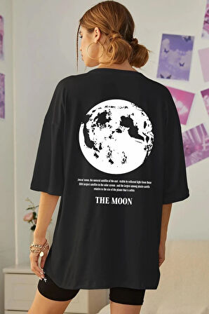 Unisex The Moon Baskılı Kısa Kol T-shirt