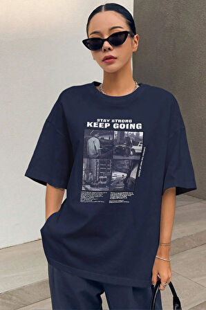 Unisex KeepGoing Baskılı Tasarım Tshirt