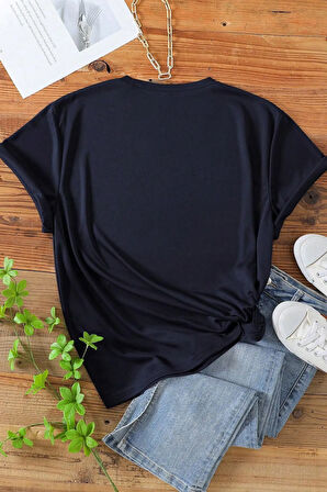 Unisex Kalp Baskılı Tasarım Tshirt