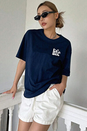 Unisex Life Baskılı Tasarım Tshirt