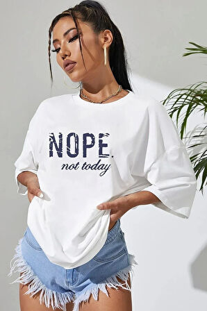 Unisex Not Today Baskılı Tasarım Tshirt