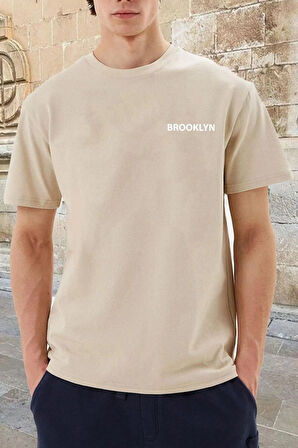 Unisex Brooklyn Baskılı Tasarım Tshirt