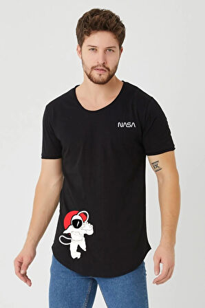 Kısa Kol Nasa Baskılı Tshirt