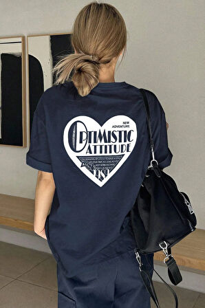 Unisex Optimistic Baskılı Tasarım Tshirt