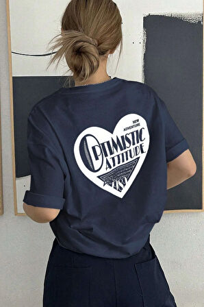 Unisex Optimistic Baskılı Tasarım Tshirt