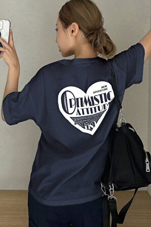 Unisex Optimistic Baskılı Tasarım Tshirt