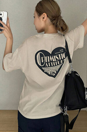 Unisex Optimistic Baskılı Tasarım Tshirt