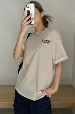 Unisex Optimistic Baskılı Tasarım Tshirt