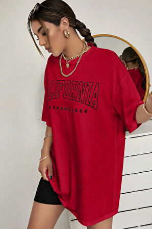 Unisex California Baskılı Tasarım Tshirt