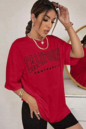 Unisex California Baskılı Tasarım Tshirt