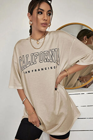 Unisex California Baskılı Tasarım Tshirt