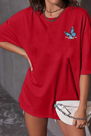 Unisex Kelebek Baskılı Tasarım Tshirt