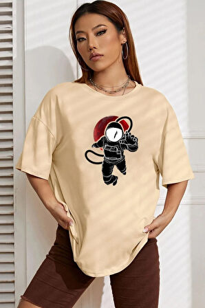 Unisex Nasa Baskılı Tasarım Tshirt