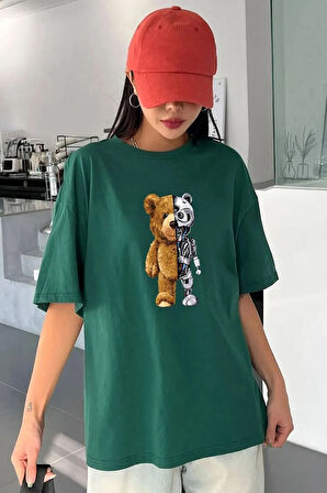 Unisex Boys Bear Baskılı Tasarım Tshirt