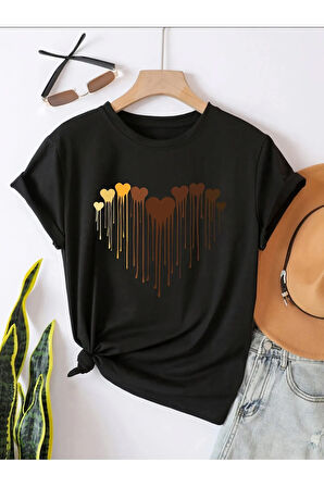 Unisex Eriyen Kalpler Ön Baskılı Tasarım Tshirt