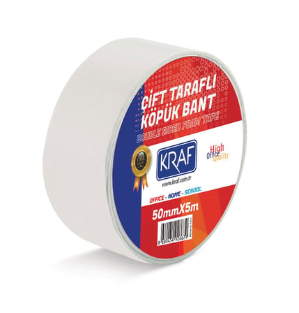 - Kraf Çift Taraflı Köpük Bant - 50 mm x 5 metre