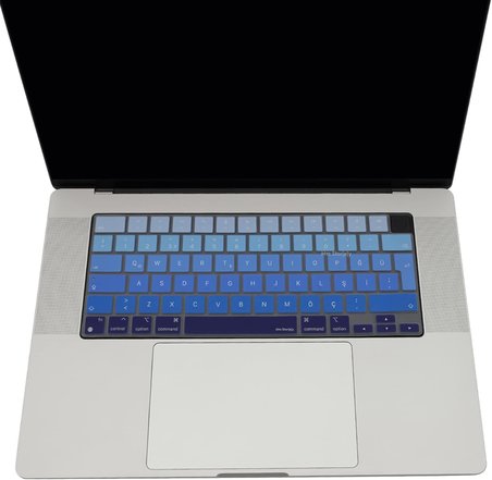 MacBook Türkçe Q Klavye Koruyucu M1-M5 | A2681 A3113 A3240 A3449 A2442 A3426 A3434 A2485 A3429 | Air 13.6-15.3 Pro 14-16 Neo 13 | Silikon Keyboard Cover Touch ID Lacivert Mavi