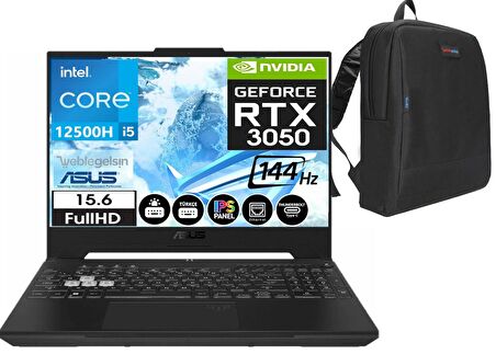 ASUS TUF15 FX507ZC4-HN210 İntel Core İ5 12500H 32gb Ram 512GB SSD 4GB RTX3050 15.6 İnç 144Hz IPS FHD Windows11Home Taşınabilir Bilgisayar FX507ZC4-HN21013+WeblegelsinÇanta