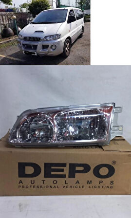 Kaliteli Marka-Hyundaı Starex(2002-2008)şeffaf cam elektrikli-Sol şoför tarafı-Ön Far Kaliteli Depo marka