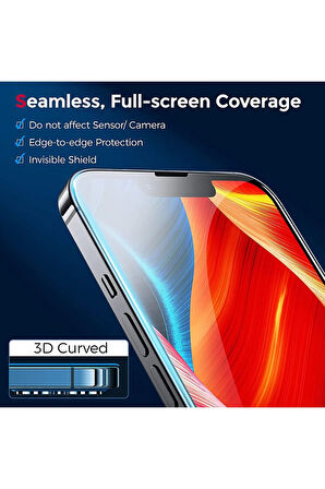 Apple iPhone 13 Pro Max Gerçek NANO 5D Tam Kaplayan Ekran Koruyucu Kırılmaz Cam