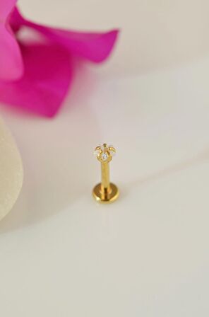 Gold Çelik Yıldız Piercing 6 mm Tragus Helix Kıkırdak Conch