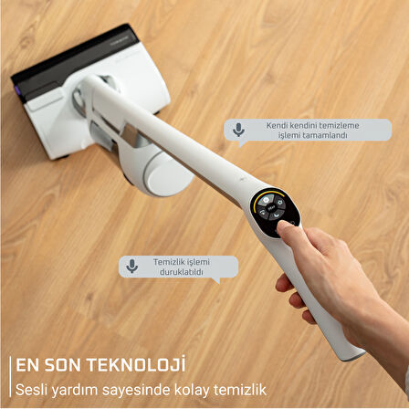 X-Clean 10 Islak Sert Zemin Temizleyici Kablosuz Dikey Süpürge-Kendini Temizler & Kurutur (İlave Rulo Dahil)