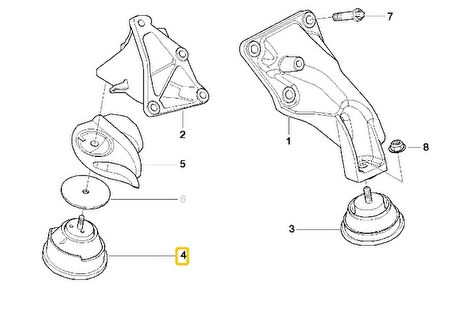 BMW E46 VE Z4 CORTECO SAĞ MOTOR TAKOZU 22116779972 VE 22116771360