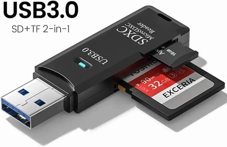 2'si 1 Arada USB 3.0 Micro SD/TF Kart Okuyucu, Veri Aktarım Adaptörü