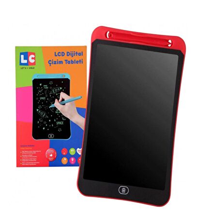 10 Inch, Kalemli LCD Dijital Çizim-Eğitim Yazı Tableti, Dijital Çizim Pedi-10 inç, Kırmızı