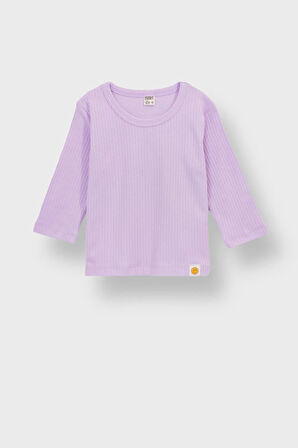 Basic Fitilli İnterlok Kumaş %100 Pamuk 1-5 Yaş Vizon Bebek Pijama Takımı