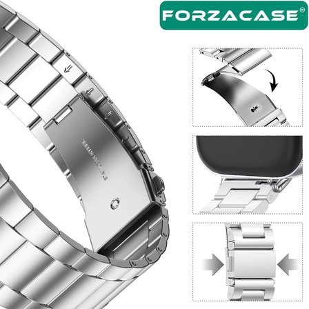Huawei Watch Fit 5 / Fit 5 Pro ile uyumlu Metal Baklalı Kordon Kayış - FC1148