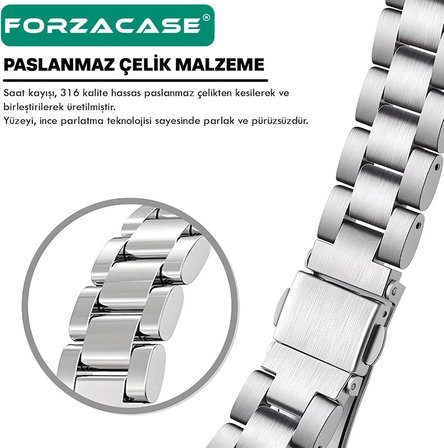 Huawei Watch Fit 5 / Fit 5 Pro ile uyumlu Metal Baklalı Kordon Kayış - FC1148