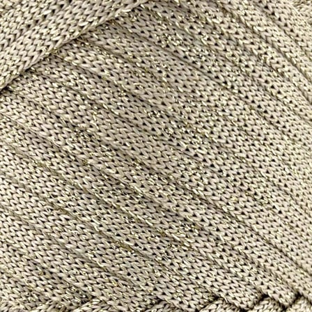 Premium Ribbon Polyester Ip 200 gr Polyester Ribbon Makrome Ipi (Simli Sütlü Kahve)