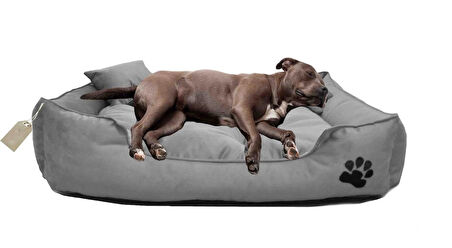 Büyük Irk Köpek Yatağı Ultrasoft Yıkanabilir Yüksek Kaliteli Kumaş Pati İşlemeli - 70 x 90 cm